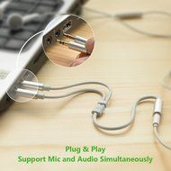 Ugreen Gold Plated 3.5mm Female to 2 Male Headphone Mic Audio Y Splitter Cable with Separate Headphone / Microphone... N3