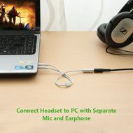 Ugreen Gold Plated 3.5mm Female to 2 Male Headphone Mic Audio Y Splitter Cable with Separate Headphone / Microphone... N4
