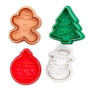 Internet&rsquo;s Best Mini Christmas Themed Cookie Cutter Set | 4 Piece | Plastic Winter Molds | Spring Fondant Press...