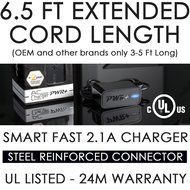 [UL Listed] Pwr+ Extra Long 6.5 Ft Fast 2.1A AC Adapter for JBL Flip 2 3 Charge Go Pulse JBL-Clip-Plus-Micro-Xtreme-Flip-Trip... N2