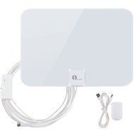 1byone 50 Miles Amplified HDTV Antenna with Amplifier Booster USB Power Supply to Boost Signal and 20ft Coaxial...