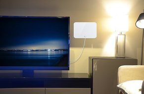 1byone 50 Miles Amplified HDTV Antenna with Amplifier Booster USB Power Supply to Boost Signal and 20ft Coaxial... N16