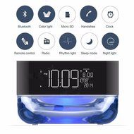 Bluetooth Speakers,ELEGIANT Wireless Bluetooth Speaker with Colorful Light Bedside Lamp and Clock,Alarm Clock,... N6