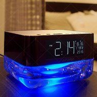 Bluetooth Speakers,ELEGIANT Wireless Bluetooth Speaker with Colorful Light Bedside Lamp and Clock,Alarm Clock,... N9