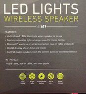 Sharper Image Bluetooth wireless Speaker With LED Lights And Control Panel (Black) N2