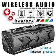 NP4U Portable Waterproof Stereo Wireless Bluetooth 3600mAh Power Bank OUTDOOR SPEAKER BLACK