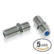 Mediabridge F81 Connector - 3GHz Female to Female F-Type Adapter - 5 Pack