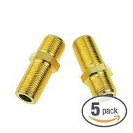 Mediabridge F81 Connector - 3GHz Female to Female F-Type Adapter - 5 Pack N7