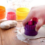 Flyesto Set of 7 Round Cookie Cutter Sporting Shape Biscuit Cutters Mold Nylon BPA Free Multi-colored Double-Sided... N4