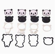 4 Pcs DIY Panda Food Deco Cutter and Stamp Kit Cookie Mold N2