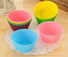 12pcs/lot, Round Shape Silicone Muffin Cases Cake Cupcake Liner Baking Mold N2