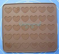 Silicone Macaron macaroon Baking Sheet Mat Muffin DIY Chocolate Cookie Mould Mode - 30 Capacity (heart) N3