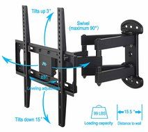 Mounting Dream MD2379 TV Wall Mount Bracket with Full Motion Dual Articulating Arm for most of 26-55 Inches LED... N3