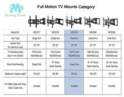 Mounting Dream MD2379 TV Wall Mount Bracket with Full Motion Dual Articulating Arm for most of 26-55 Inches LED... N6