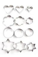 Home Value 12pc Metal Cookie Cutters: 3 Stars Shape, 3 Flowers Shape, 3 Round Shape, 3 Hearts Shape Model: (Home...