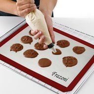 Frazoni Nonstick Silicone Baking Mat, 28 x 42 cm, Red and White N7