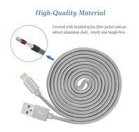 iPhone Charger, Teletrogy 3Pack 3ft 6ft 10ft Nylon Braided iPhone Charger Cable Sturdy and Tangle-Free with Aluminum... N9