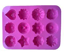 2014 Hot Sale Silicone Cake Mold Pan for Baking 12 Per Sheet Flowers Bakeware Fondant Cake Decorating Tools Wholesale... N3