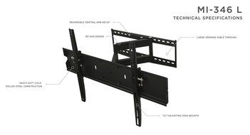 Mount-It! Swivel Wall Mount for 32"-65" Sony, Samsung, Panasonic, Sharp, Insignia, LG, Vizio N4