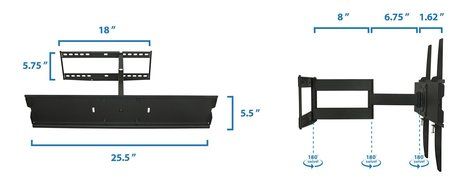 Mount-It! Swivel Wall Mount for 32"-65" Sony, Samsung, Panasonic, Sharp, Insignia, LG, Vizio N8