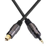 FosPower (3 Feet) 24K Gold Plated Toslink to Mini Toslink Digital Optical S/PDIF Audio Cable with Metal Connectors... N3