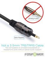 FosPower (3 Feet) 24K Gold Plated Toslink to Mini Toslink Digital Optical S/PDIF Audio Cable with Metal Connectors... N6