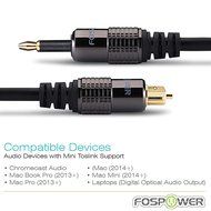 FosPower (3 Feet) 24K Gold Plated Toslink to Mini Toslink Digital Optical S/PDIF Audio Cable with Metal Connectors... N7