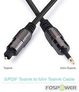 FosPower (3 Feet) 24K Gold Plated Toslink to Mini Toslink Digital Optical S/PDIF Audio Cable with Metal Connectors... N10