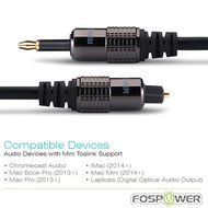 FosPower (3 Feet) 24K Gold Plated Toslink to Mini Toslink Digital Optical S/PDIF Audio Cable with Metal Connectors... N11