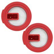 Pyrex 7200-NLC No-Leak Vented Round Storage Lid Cover for 2 Cup Bowl (4, Red) N5