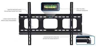Mount-It! MI-305B TV Wall Mount for Samsung, Sony, LG, Sharp, Insignia, Vizio, Haier, Toshiba, Sharp, Element,... N3