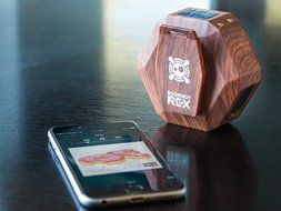 Boombotix - Boombot REX 2.0, Wireless Ultraportable Weatherproof Bluetooth Speaker, Woodgrain N17