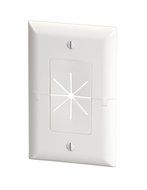 DataComm Electronics 45-0017-WH Split Style TV Plate with Flexible AV/HDMI Cable Pass-Through