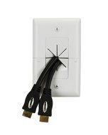 DataComm Electronics 45-0017-WH Split Style TV Plate with Flexible AV/HDMI Cable Pass-Through N2