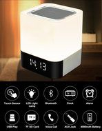 Alisten Portable Wireless Bluetooth 4.0 Speaker and LED Light Lamp Alarm Clock with Quality Sound, Touch Light... N4