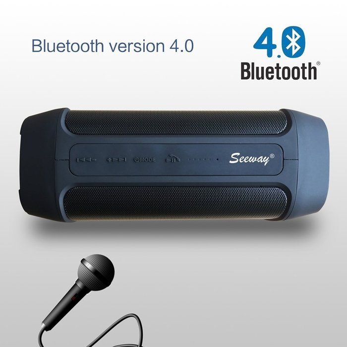Seeway &reg; Soldier HIFI 12W Bluetooth 4.0 Speaker with DSP bass sound technology / 5000mAh power bank/microphone... N4