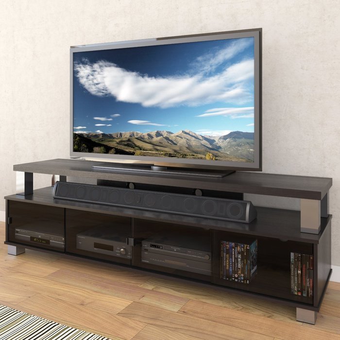 Sonax B-003-RBT Bromley 75-Inch 2 Tier TV Bench, Ravenwood Black