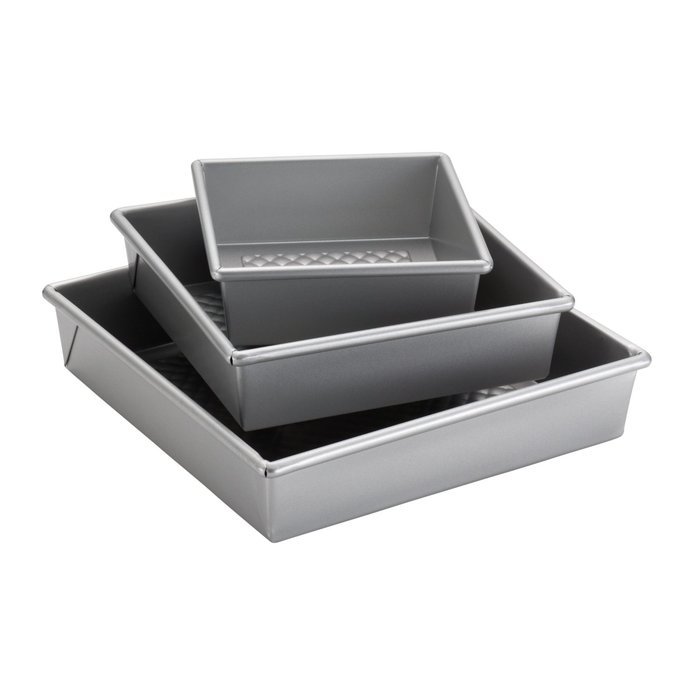 Cake Boss Professional Nonstick Bakeware 3-Piece Round Cake Pan Set, Silver N4