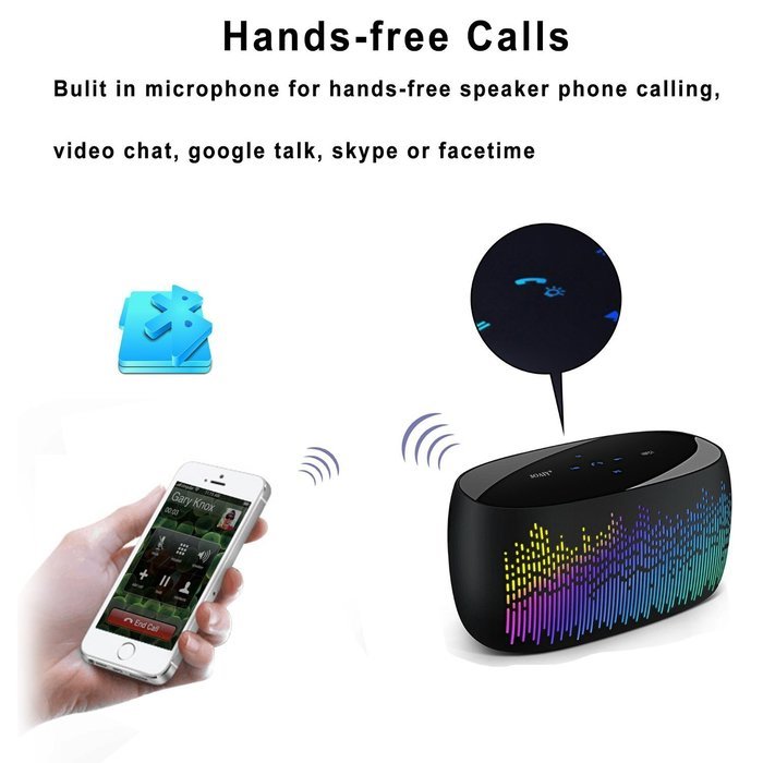 Soaiy&reg; Music LED Spectrum Wireless Bluetooth NFC Dancing Speakers for iPhone, Samsung Galaxy, LG, Motorola, HTC... N6