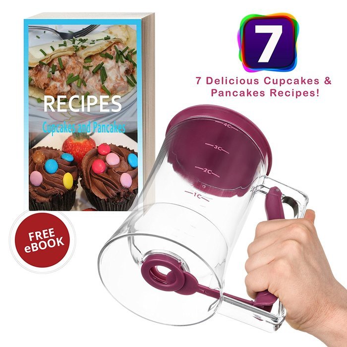 Pancake Batter Dispenser - Perfect Baking Tool for Cupcakes, Waffles, Cakes, Muffin Mix, Crepes or Any Baked Goods... N2