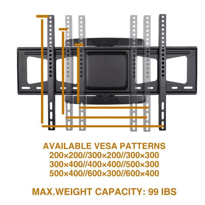Loctek TV Wall Mount Bracket 42-70" Full Motion Interactive swivel tilt Articulating LCD LED VESA 600x400 N2