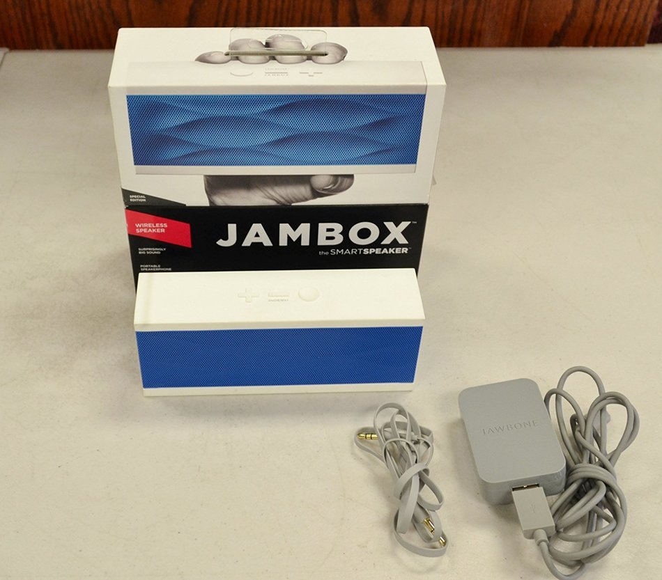 Jawbone - Jambox Bluetooth Speaker Special Edition White-blue