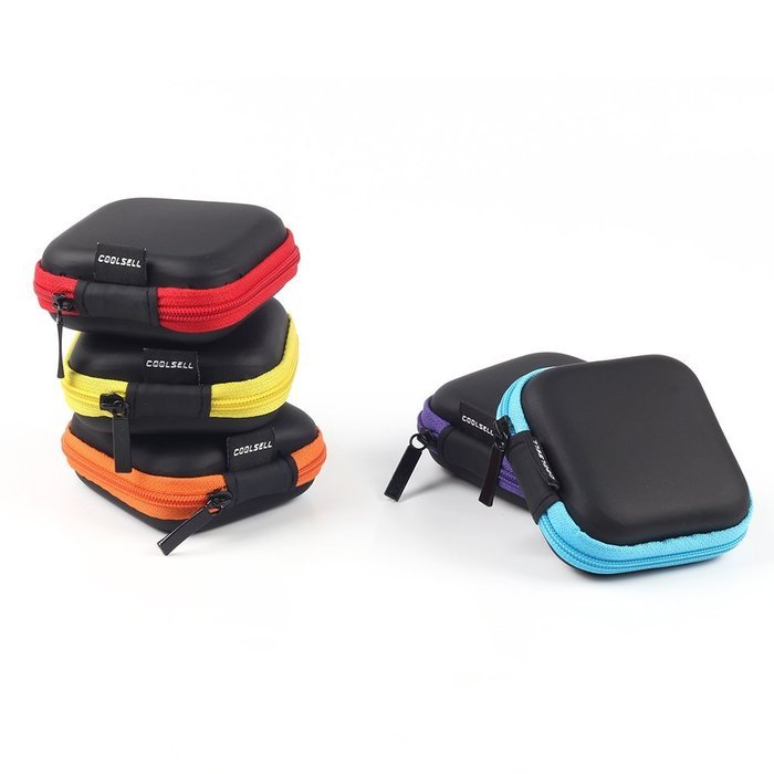 Coolsell [5-Pack] Square Carrying Cases for Cellphone Earphone Headset Earbuds Pouch Storage bags N3