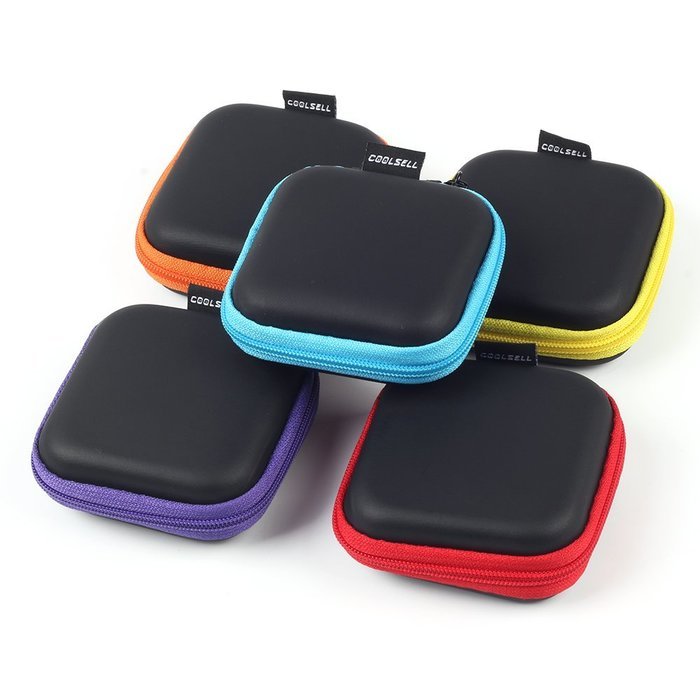 Coolsell [5-Pack] Square Carrying Cases for Cellphone Earphone Headset Earbuds Pouch Storage bags N4