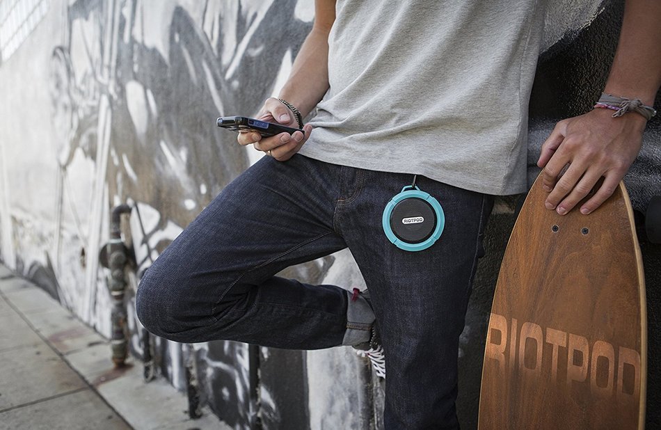 Wireless Waterproof Bluetooth Speaker for the Outdoors/ Shower from Riotpod offers Portable High Quality Sound... N7