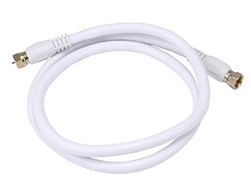 Monoprice 104057 3-Feet RG6 75Ohm Quad Shield CL2 Coaxial Cable with F Type Connector - White