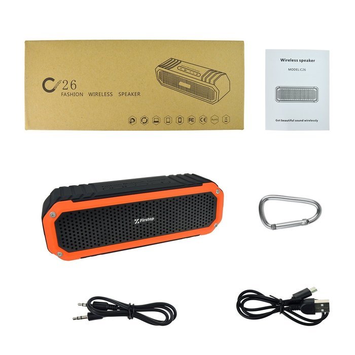 Firstop Waterproof Speakers, Portable Bluetooth V4.1 Speakers, Wireless Bluetooth Speaker with 2&times;5W Drivers, 12... N9