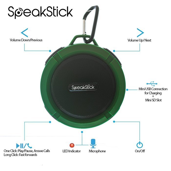 Bluetooth Shower Speaker SpeakStick PRO with, Listen to Music & Receive Phone Calls Anywhere , Powerful 5W Speaker... N22