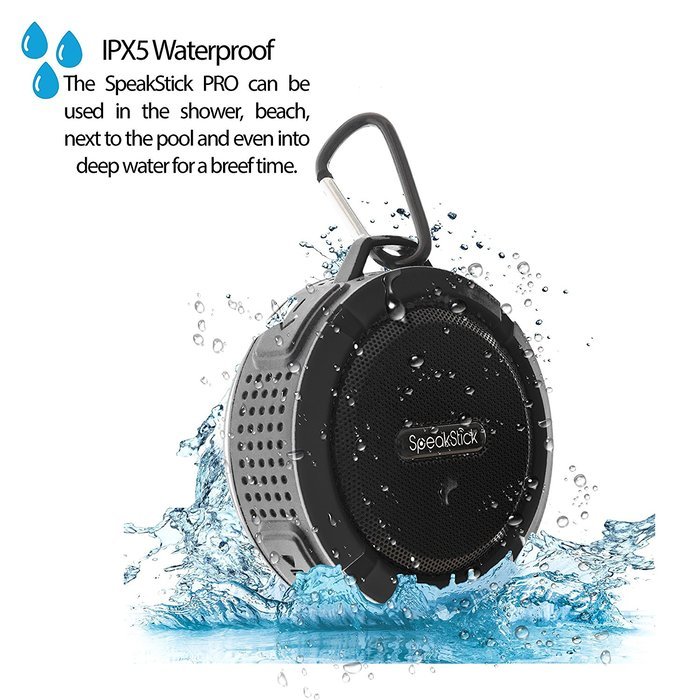 Bluetooth Shower Speaker SpeakStick PRO with, Listen to Music & Receive Phone Calls Anywhere , Powerful 5W Speaker... N30