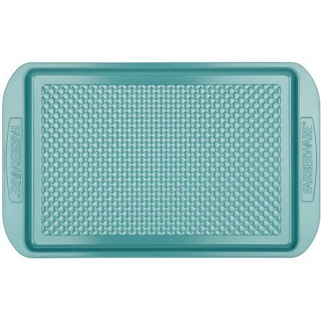 Farberware PureCook Hybrid Ceramic Nonstick Bakeware Baking Sheet and Cookie Pan, 10" x 15" - Aqua N2